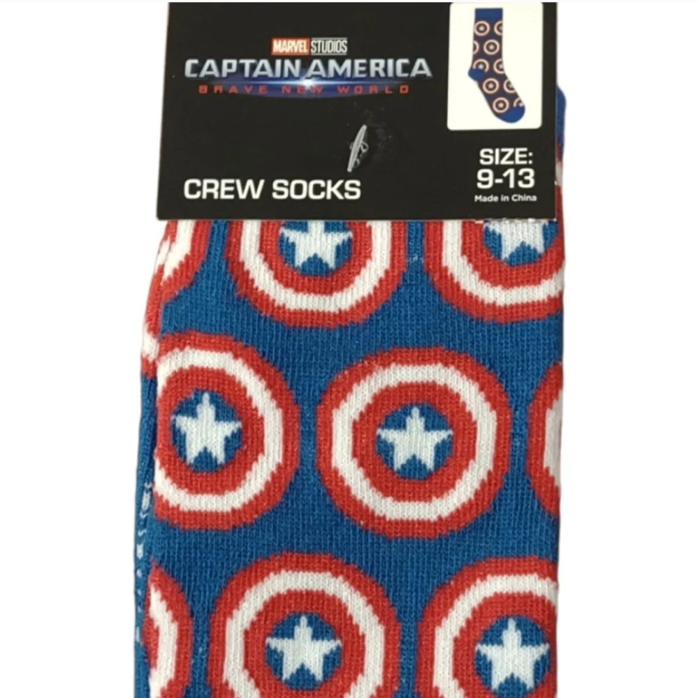 Marvel Captain America Shield Pattern Blue Socks Bundle And Save